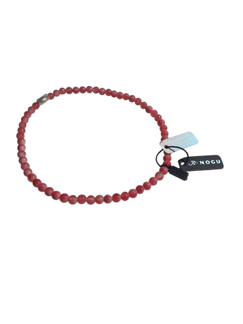 Nogu Double Wrap Bead Bracelet 925 Sterling Silver Handmade Red Bead Toronto